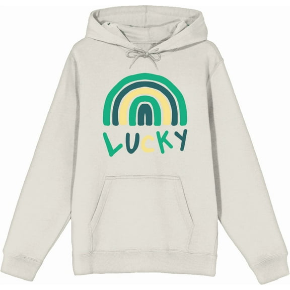 St. Patrick's Lucky Rainbow Sand Adult Long Sleeve Hoodie-Large