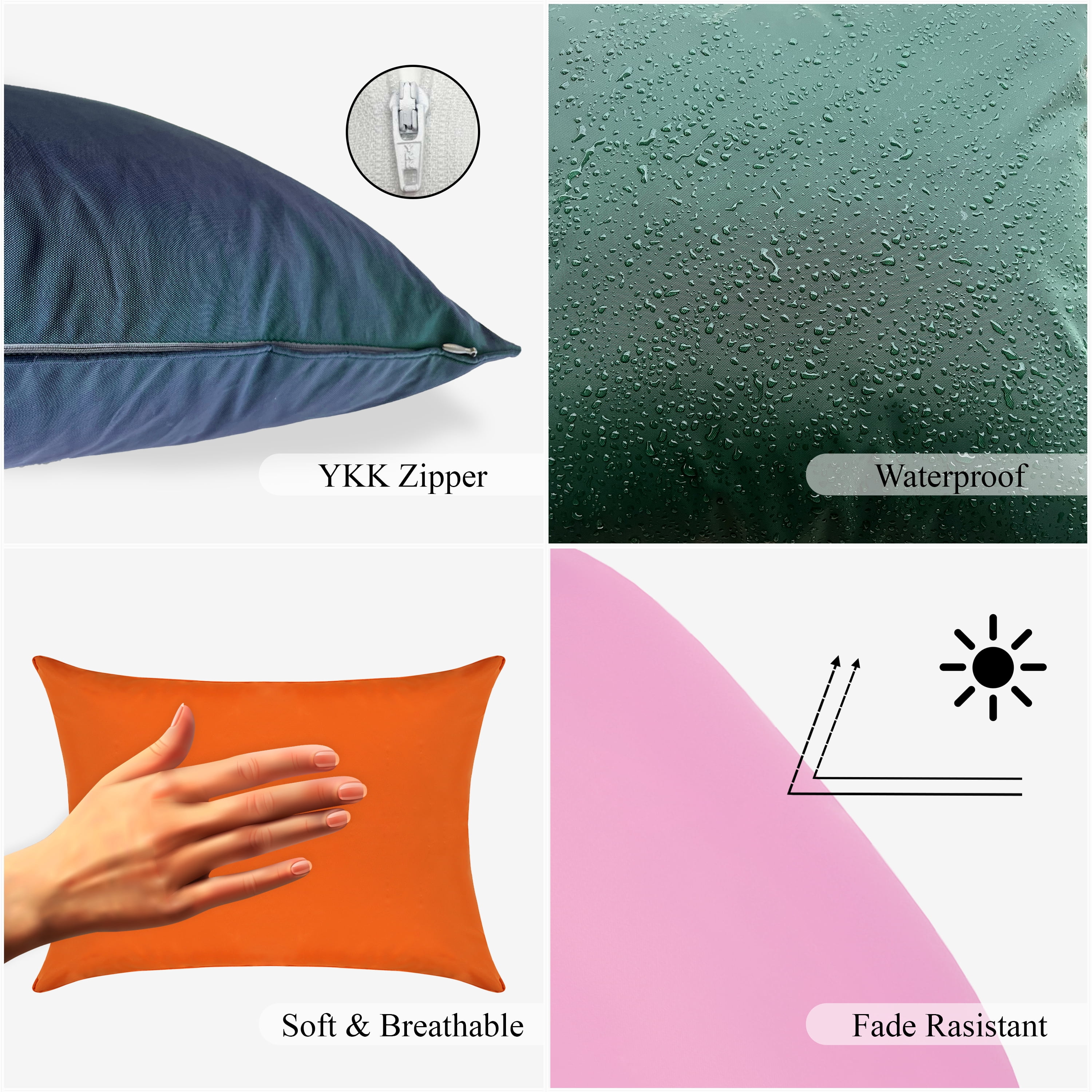 A1HC Outdoor Waterproof Pillow Covers 12x20 Inch, Pack of 2, Copper Rust – Luxurious Decorative Throw Pillow Covers for Garden, Sofa & Chairs