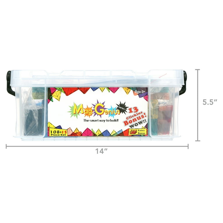 Mag-Genius STEM Educational Kids Toy: Magnetic Building Blocks Set