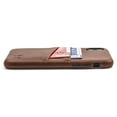 thumbnail image 3 of Dockem Luxe Wallet Case for iPhone X & iPhone XS: Minimalist Card Case with UltraGrip Canvas Style Synthetic Leather, Slim Professional Snap On Cover w/ 2 Card Holder Slots - Brown, 3 of 9
