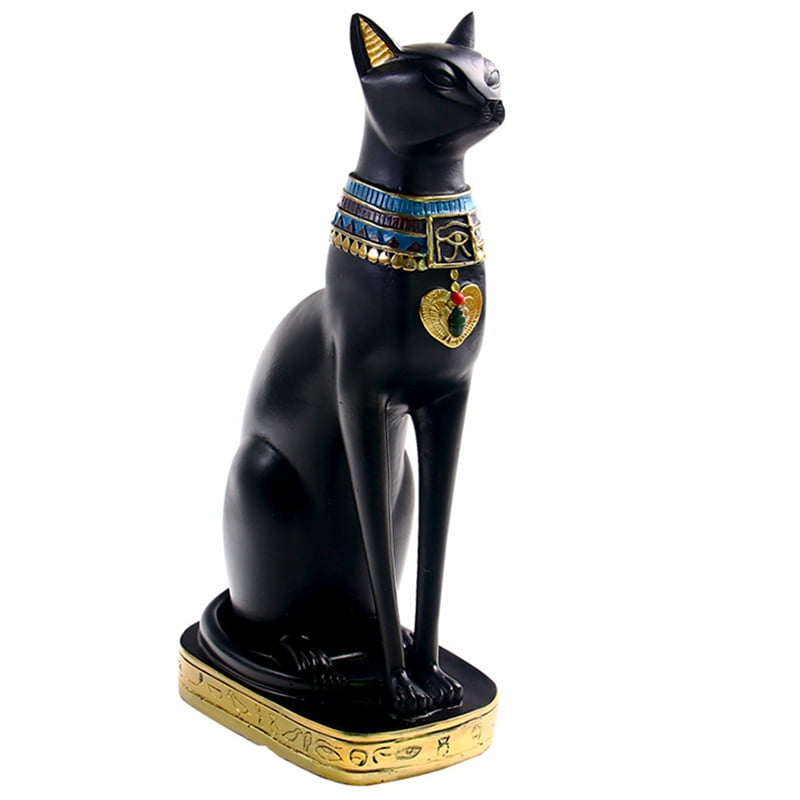 Resin Egyptian Cat Bastet Figurine Anime Egyptian Goddess (Large) - Resin Egyptian Cat Bastet Figurine Anime Egyptian Goddess (Large) -