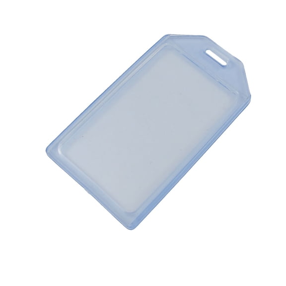 Unique Bargains 5 x Clear Blue Soft Plastic Business Badge Card Holder Case