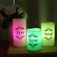 thumbnail image 4 of DRomance Velas LED sin llama que cambian de color con control remoto de 18 teclas y temporizador Calcomanías Live Love Laugh Funciona con pilas Velas LED parpadeantes Decoración del día de San Valentí, 4 of 5
