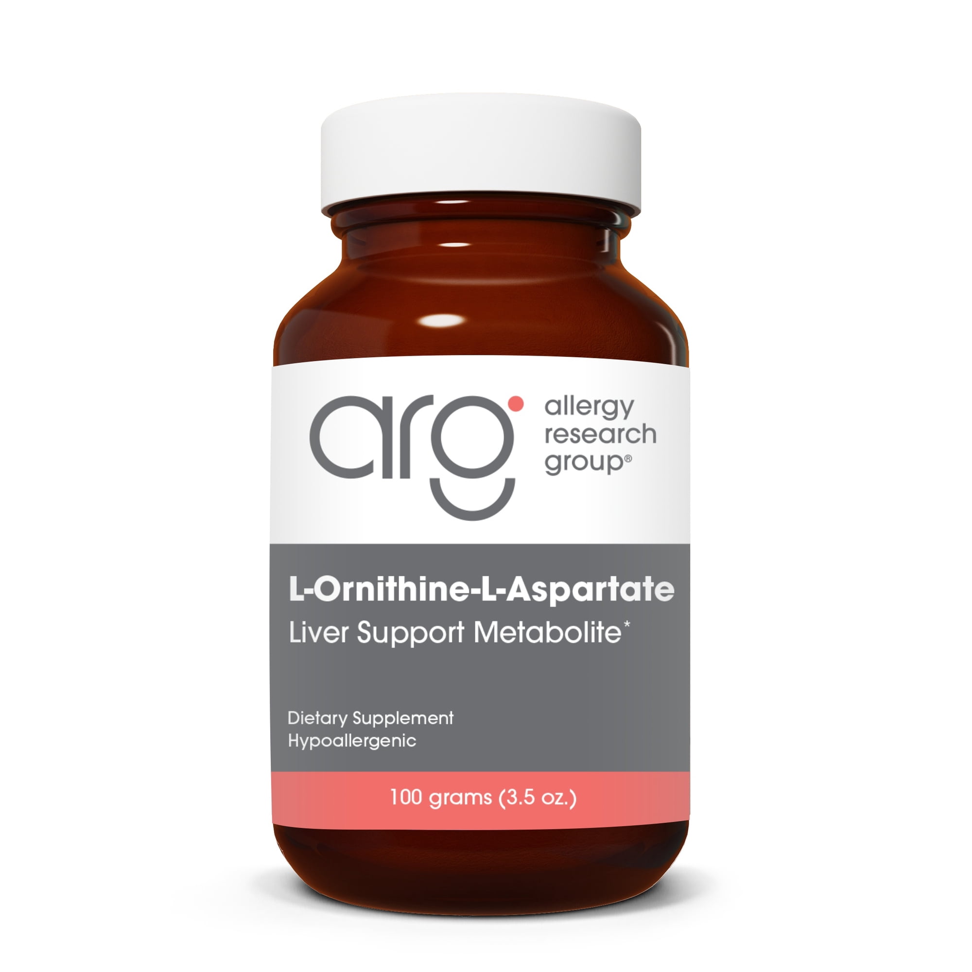 ARG L-Ornithine L-Aspartate Powder - Amino Acid Complex - Aids Nitrogen & Ammonia Metabolism - Liver Function Support - Hypoallergenic - 33 Servings - 3.5 oz