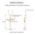 thumbnail image 6 of Rosec Jewels Certified Moissanite Cross Pendant Necklace with Chain - D-VS1 Quality - Ready to Gift for Christmas, 18K Yellow Gold, 6 of 7