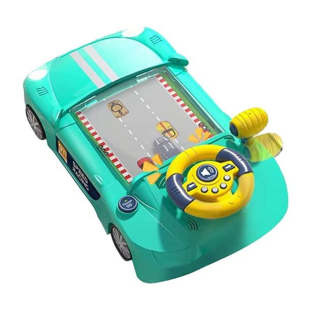 Juguete de simulación de conducción, volante musical, regalo de cumpleaños, juguete de desarrollo, volante de coche, juguete musical para niños de 3 verde