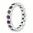 thumbnail image 3 of 925 Sterling Silver Amethyst Stackable Ring Birthstone February Gemstone, 3 of 8