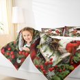 thumbnail image 4 of Manfei Xmas Cardinal Bird Full Size Comforter Sets, Merry Christmas Bedding Comforter Set, Pinecone Leaves Bedding Sets, Lightweight Room Decor, Reversible 3-Piece, 4 of 8