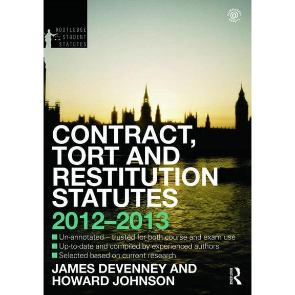 Routledge Student Statutes Contract, Tort and Restitution Statutes 2012-2013, (Paperback)