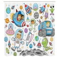 thumbnail image 3 of Ambesonne Cartoon Shower Curtain, Space Rocket, 69"Wx70"L, Multicolor, 3 of 5