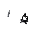 thumbnail image 5 of 2 Pieces Guan Yin Sculpture Abstract Reader Figurine Stone Resin Compact Size for Shelf Office Desktop Use, 5 of 8