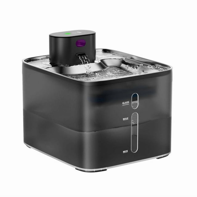 Crevyteg Wireless Cat Water Fountain for Drinking, 4.2L Stainless Steel Cat Drinking Fountain, Charging Automatic Circulation, No Water Pump Ultra-Quiet Battery Operated