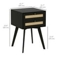thumbnail image 3 of HOMCOM Bedside Table Set of 2 with 2 Drawers, Rattan Element for Bedroom, 3 of 10