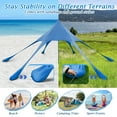 thumbnail image 6 of Topbuy 20 x 20 FT Beach Tent Beach Canopy w/ UPF50+ Sun Protection Carrying Bag & Sand Shovel Aluminum Pole & 6 Ground Stakes Blue, 6 of 9