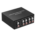 thumbnail image 1 of 4 Ports Bi-Directional Audio Switcher Box Audio Rotary Switch Plug Play Audio Splitter for TV Game Console Headphone,1 x Stereo Audio Switch,Black, 1 of 6