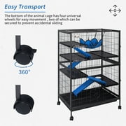 Betisef 50 H 5 Tier Steel Plastic Deluxe Small Animal Pet Cage Kit with 4 Platforms Removable Tray and Ladder with Flannel