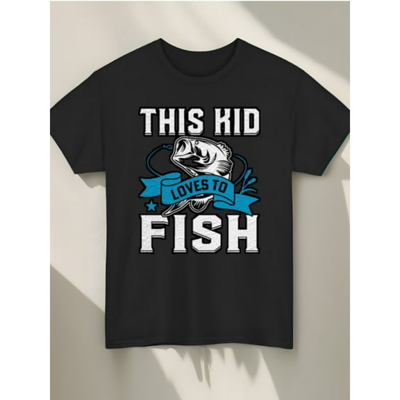 natee [Funny Fishing T-Shirt] Breathable Casual Comfortable Born To Go Fishing Bass Fish Fisherman Boy Kid Funny Fishing T-Shirt | Fashion Trend Bottoming Shirt Crew Neck Short Sleeve T-Shirt | Best