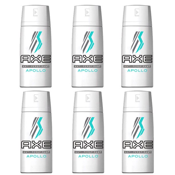6 Pack Axe Apollo AntiPerspirant Deodorant Mens Body Spray, 150ml