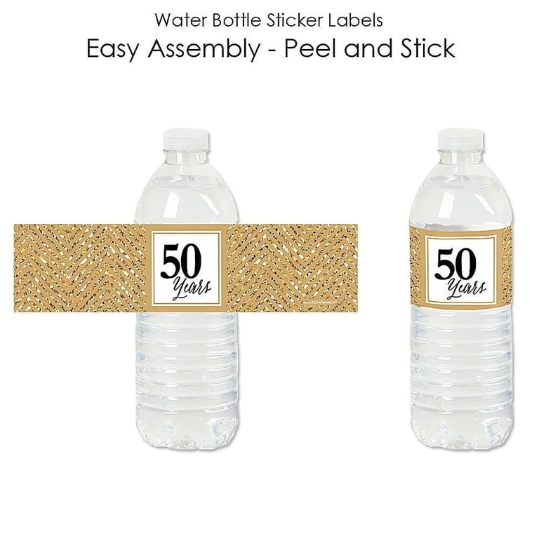 Big Dot Of Happiness "We Still Do" 50th Wedding Anniversary Beverage Labels Kit – 34 Waterproof Labels For Mini Wine, Wine & Water Bottles