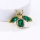 thumbnail image 5 of Broche de abeja con diamantes de imitación dorados XianweiShao moda cristal vintage circonita cúbica verde esmeralda, 5 of 5