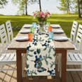thumbnail image 4 of Table Runners 72 Inches Long Dress Scarves, Blueberry Spring Leaves Farmhouse Kitchen/Dining Table Runner, Coffee Tablerunners, Beige Botanical Branches 16x72 Inch, 4 of 9