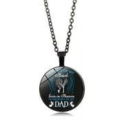 Heaven In Memory of My Dad Silver Cabochon Glass Chain Necklace Item
