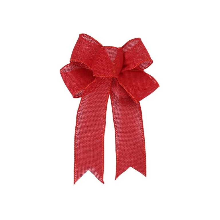 Ribbon Wreath Bow - 10in Wide, 18in Long Tails, Christmas Tree Ribbon,  Winter