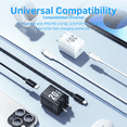 thumbnail image 2 of Cargador Turbo USB-C VENTION GaN de 20W Blanco cable 1mt 60W, 2 of 7