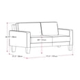 thumbnail image 4 of Georgia Light Gray Linen-Like Fabric Contemporary Three Seater Sofa, 4 of 9