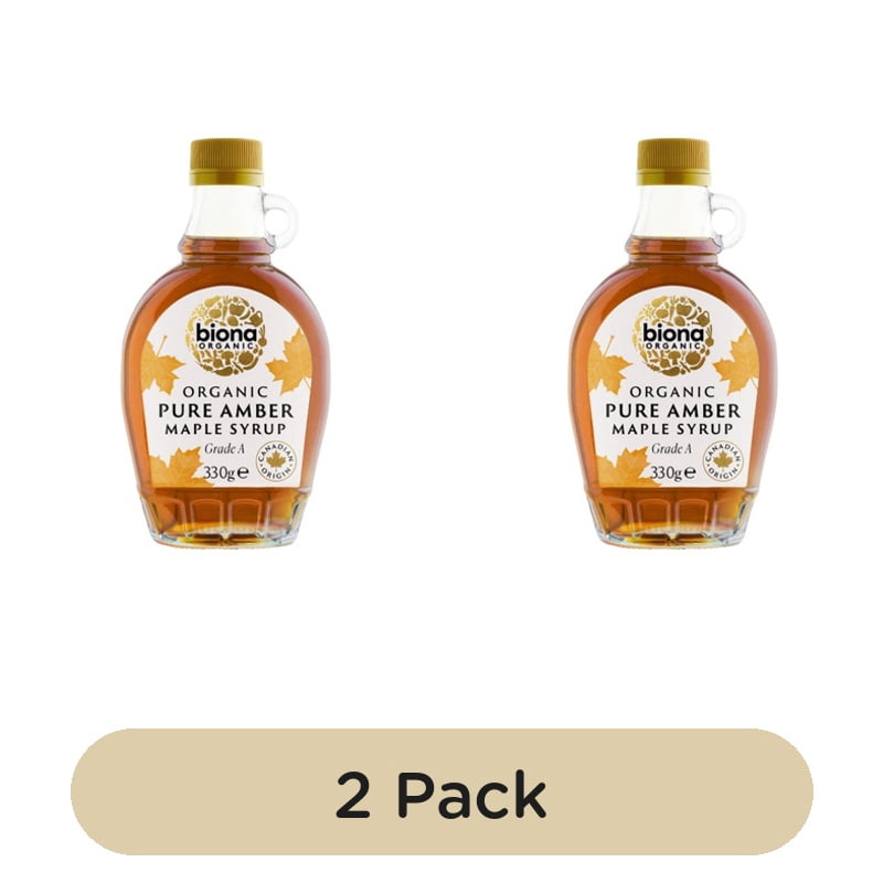 Biona Organic Pure Amber Maple Syrup 330g, British Import (Pack of 2)