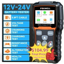 FOXWELL BT705 12V 24V Car Battery Tester, 100-2000CCA Battery Load Tester Battery Analyzer Digital Charging System Alternator Tester Diagnostic Tool fits for Car Truck Boat