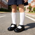 thumbnail image 2 of FINALGANG Kids Girls Adjustable Single Strap Plain Glossy Mary Jane Shoes Smooth Insole Low Flat Heel School Performance Formal Dress Shoes Lovely Shoes 4.5-5 Years, 2 of 5