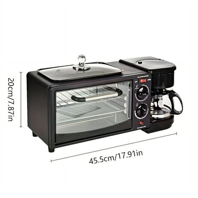 3 in 1 Breakfast Station Multifunctional Toaster Oven Station