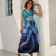 thumbnail image 2 of Octopus in The Mysterious Ocean Sleeveless Dress Female Clothing Dress Women Summer 2025 Dress, 2 of 6