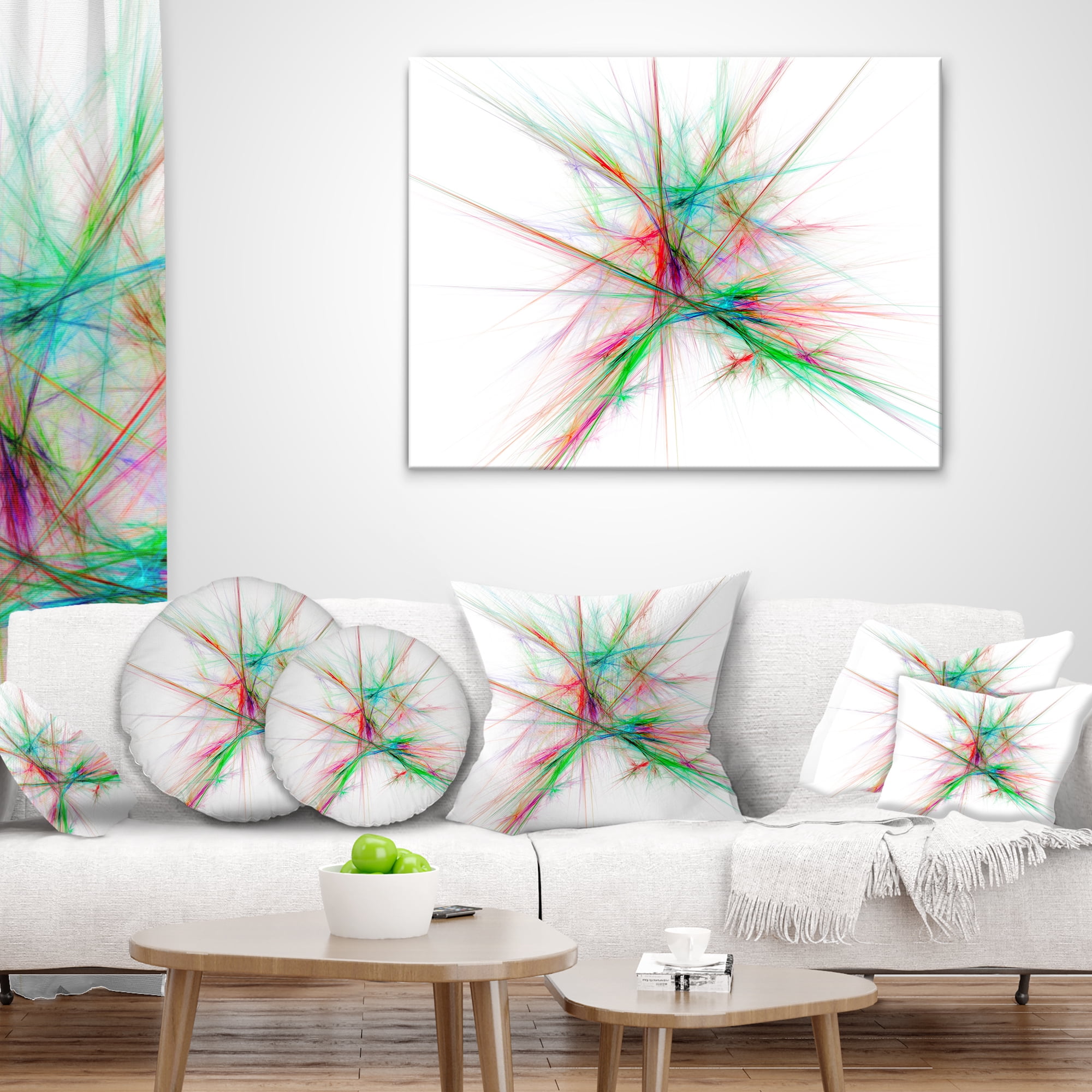Designart Blue Red Spectrum of Light - Abstract Throw Pillow - 16x16