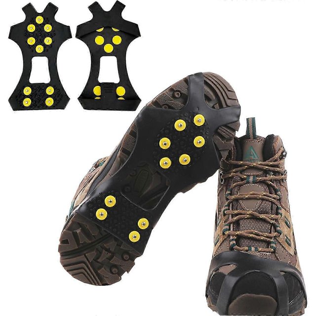 Mountaineering Tourism Fishing Rock Climbing Non-slip Insole, Outdoor 10-tooth Crampons Rubber Overshoes, Men's And Women's Fishing Snow Mountaineerin
