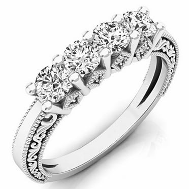 0.70 Carat (ctw) 10K White Gold Round Diamond Ladies Anniversary Wedding Stackable Band Ring 3/4 CT