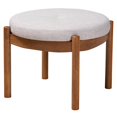 thumbnail image 2 of Baxton Studio Iliana Japandi Greyish Beige Fabric and Walnut Brown Finished Wood Ottoman Footstool, 2 of 8