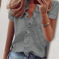 thumbnail image 1 of Blusas De Verano Camiseta suelta para mujer con volantes simples, camisas para mujer, blusas para mujer (gris 4XL) Ygjytge para Mujer Gris T 3EG, 1 of 8