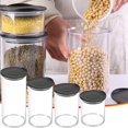 thumbnail image 3 of Rbaofujie Glass Rice Storage Containers, Kitchen Food Jars , Stackable Clear Pantry Canister for Coffee Bean, Pet Treat, Flour, Loose Tea and More, 3 of 4