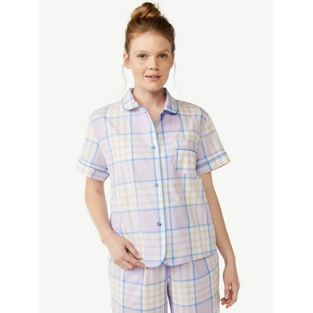 

Joyspun Women s Woven Notch Collar Sleep Top Sizes S to 3X