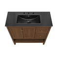 thumbnail image 4 of Château 36" Freestanding Bathroom Vanity in Brown Oak with Black 3-Hole Widespread Sink Top, 4 of 5