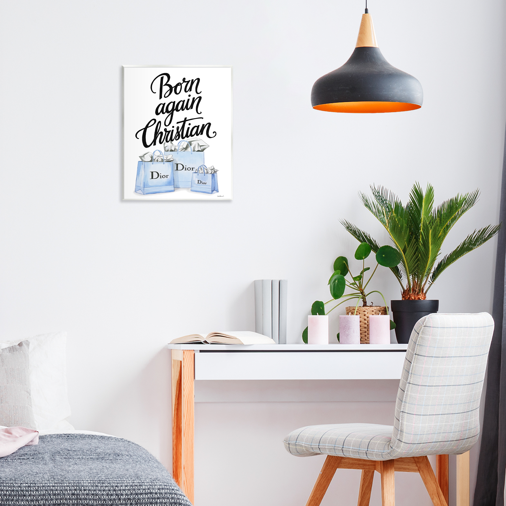 Glam Bags Born Again Christian Wall Plaque Art, design by Amanda Greenwood