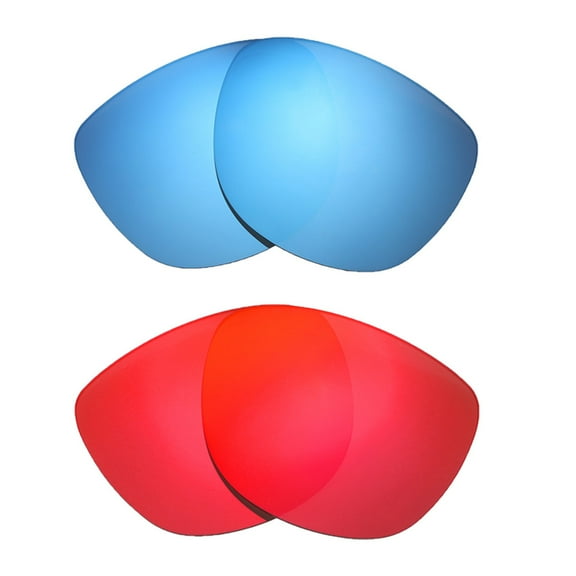 Walleva Polarized Fire Red   Ice Blue Replacement Lenses For Oakley Trillbe X Sunglasses