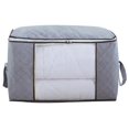 thumbnail image 1 of Organizador de bolsa de almacenamiento de ropa de gran capacidad con asa reforzada, tela gruesa para edredones, mantas, ropa de cama, plegable con cremallera resistente, transparente, 1 of 4