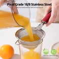 thumbnail image 3 of 18/8 Stainless Steel Mesh Strainer: U-Taste 3.9 Inch Kitchen Fine Mesh Sieve Food Colander with Riveted Sturdy Silicone Handle and 30 Mesh Hole for Straining Flour, Pasta, Fruit, Quinoa (Red), 3 of 11