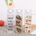 thumbnail image 4 of 500ml/1000ml Milk Carton Water Bottle Transparent Bpa Free Plastic Portable Clear Box For Juice Tea Milk Bottles, 4 of 5