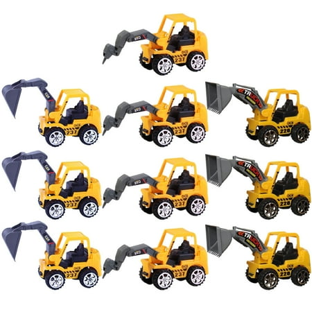 

NUOLUX 10Pcs Construction Truck Toys Plastic Toys Excavator Model (Random Style)