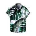 thumbnail image 4 of KTMKH Mens Short Sleeve Shirt Casual Vacation 3D Print Seaside Coconut Leaf Print Shirt, 4 of 4