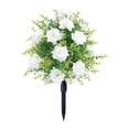 thumbnail image 1 of Flor artificial conmemorativa con estacas de tierra, decoración de jardín, rosas falsas para Blanco, 1 of 9